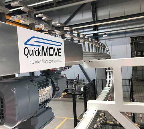 Quick MOVE – 3D Conveyor System: Flexible loading/ unloading of machines