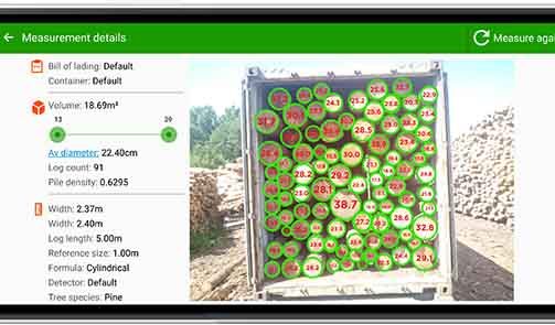 Timbeter Container - accurate measurement and inventory management of logs in shipping containers